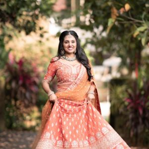 Best Bridal Makeup Artist in kerala with lehanga girl